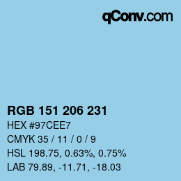 Farbcode: RGB 151 206 231 | qconv.com