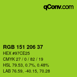 Color code: RGB 151 206 37 | qconv.com