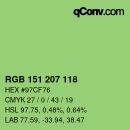 カラーコード: RGB 151 207 118 | qconv.com