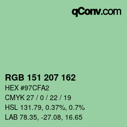 Color code: RGB 151 207 162 | qconv.com