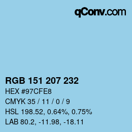 Color code: RGB 151 207 232 | qconv.com