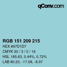 Color code: RGB 151 209 215 | qconv.com