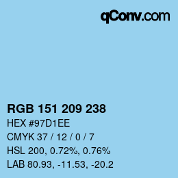 Color code: RGB 151 209 238 | qconv.com