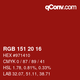 Color code: RGB 151 20 16 | qconv.com