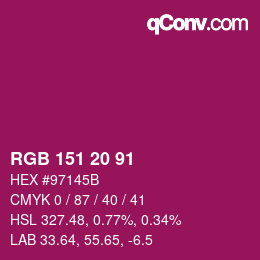 Color code: RGB 151 20 91 | qconv.com