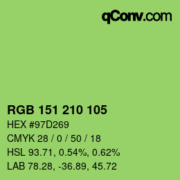 Código de color: RGB 151 210 105 | qconv.com