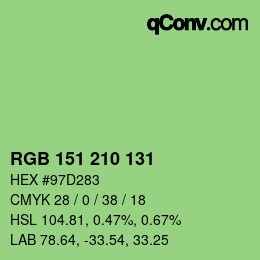 Color code: RGB 151 210 131 | qconv.com