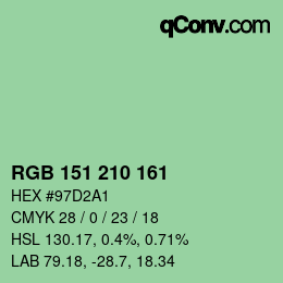 Color code: RGB 151 210 161 | qconv.com