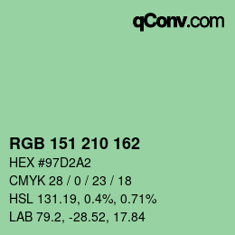 Color code: RGB 151 210 162 | qconv.com