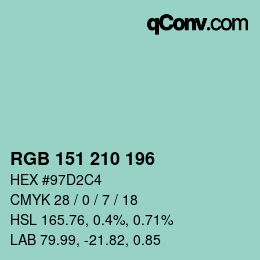 Color code: RGB 151 210 196 | qconv.com