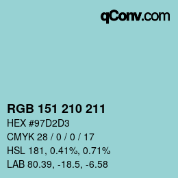 Color code: RGB 151 210 211 | qconv.com