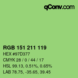 Color code: RGB 151 211 119 | qconv.com