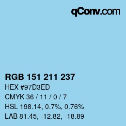 Color code: RGB 151 211 237 | qconv.com