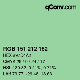 Color code: RGB 151 212 162 | qconv.com