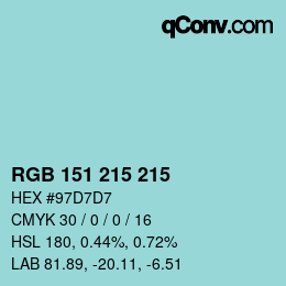Color code: RGB 151 215 215 | qconv.com