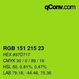 Color code: RGB 151 215 23 | qconv.com