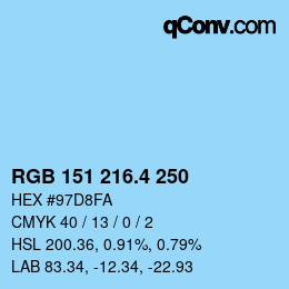 カラーコード: RGB 151 216.4 250 | qconv.com