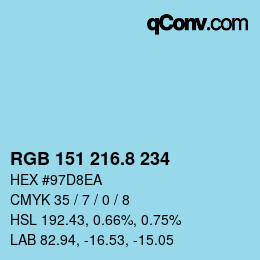 Color code: RGB 151 216.8 234 | qconv.com