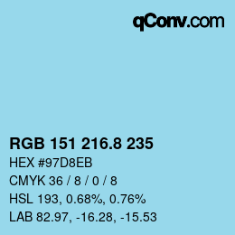 Color code: RGB 151 216.8 235 | qconv.com