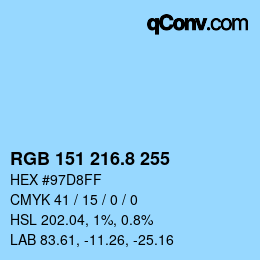 Color code: RGB 151 216.8 255 | qconv.com
