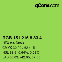 カラーコード: RGB 151 216.8 83.4 | qconv.com