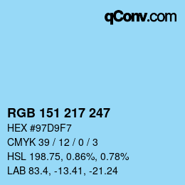 Color code: RGB 151 217 247 | qconv.com