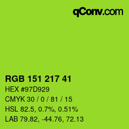 Farbcode: RGB 151 217 41 | qconv.com