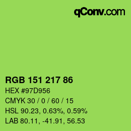 Color code: RGB 151 217 86 | qconv.com