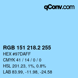 Color code: RGB 151 218.2 255 | qconv.com