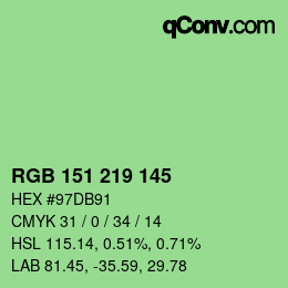 Color code: RGB 151 219 145 | qconv.com