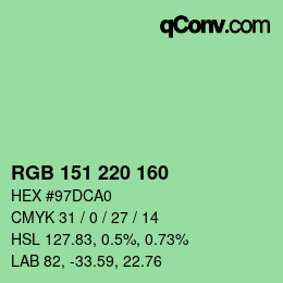 Color code: RGB 151 220 160 | qconv.com