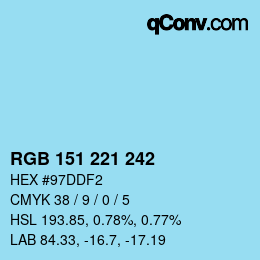 カラーコード: RGB 151 221 242 | qconv.com