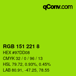 Color code: RGB 151 221 8 | qconv.com