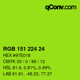 Color code: RGB 151 224 24 | qconv.com