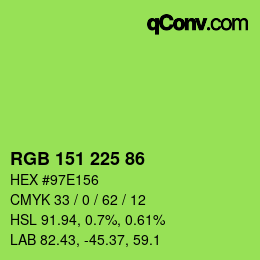 Color code: RGB 151 225 86 | qconv.com