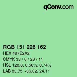 Color code: RGB 151 226 162 | qconv.com