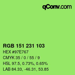 Farbcode: RGB 151 231 103 | qconv.com
