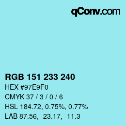 Color code: RGB 151 233 240 | qconv.com