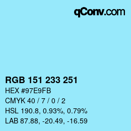 Color code: RGB 151 233 251 | qconv.com
