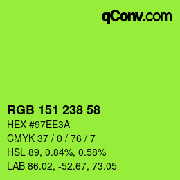 Color code: RGB 151 238 58 | qconv.com