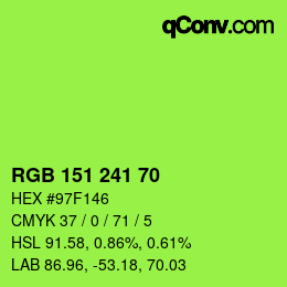 Color code: RGB 151 241 70 | qconv.com