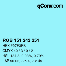 Color code: RGB 151 243 251 | qconv.com