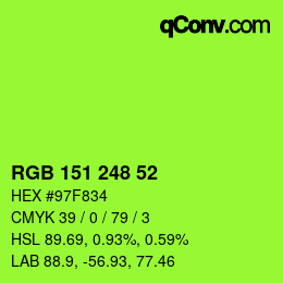 Color code: RGB 151 248 52 | qconv.com