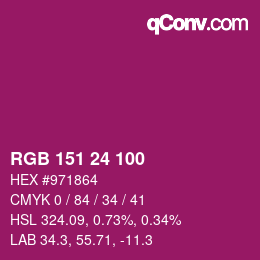Color code: RGB 151 24 100 | qconv.com