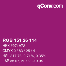 カラーコード: RGB 151 26 114 | qconv.com
