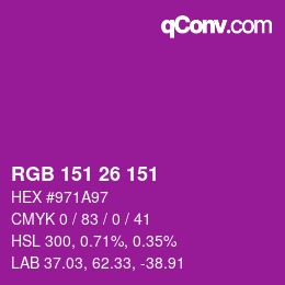 カラーコード: RGB 151 26 151 | qconv.com