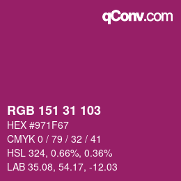 カラーコード: RGB 151 31 103 | qconv.com
