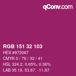 Farbcode: RGB 151 32 103 | qconv.com