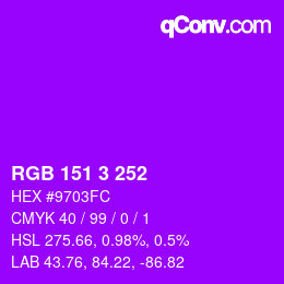 Color code: RGB 151 3 252 | qconv.com
