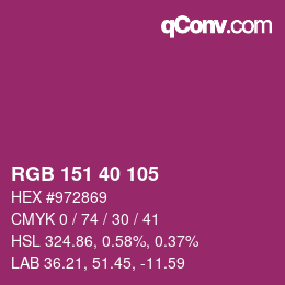 Color code: RGB 151 40 105 | qconv.com